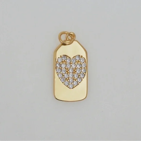 18k Heart Tag Pendant - Picture 3 of 8